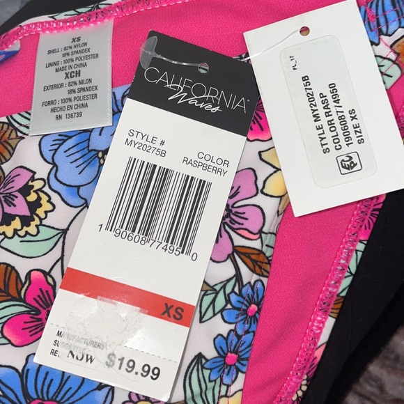 California Waves Floral HardwareSide Bikini Bottom - Picture 3 of 3